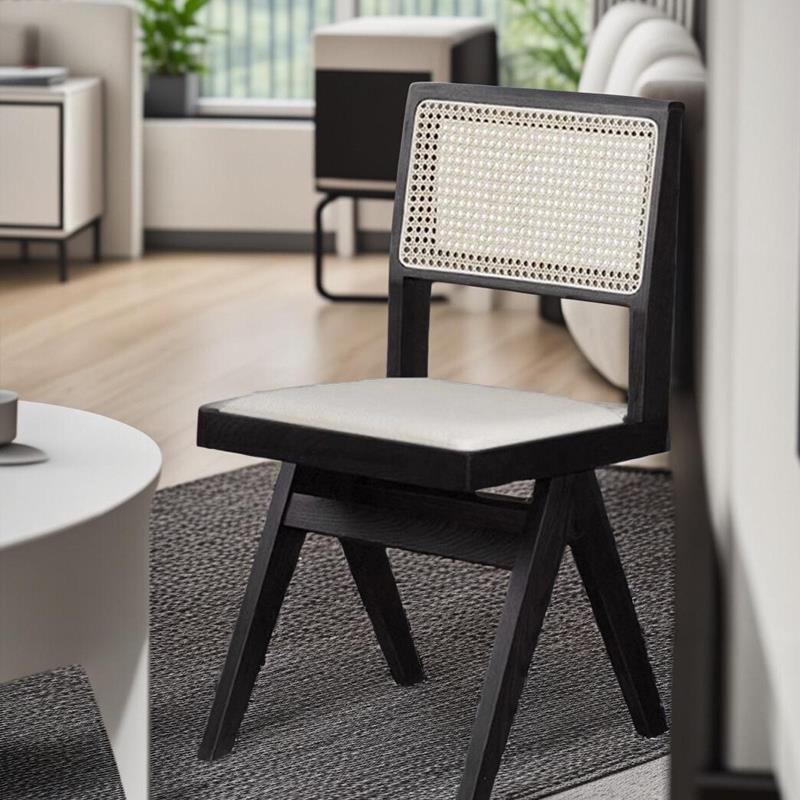 藤编椅子茶椅商务洽谈椅中式藤椅橡胶木实木咖啡店凳子榫卯包邮