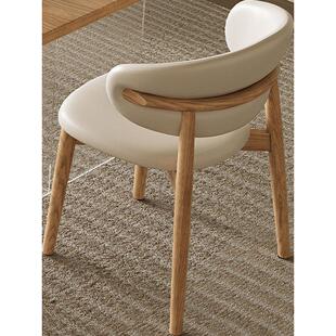 北欧轻奢大师设计现代简约实木白蜡木餐椅子软包椅家用餐桌椅组合