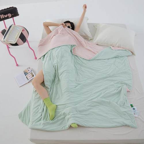 超凉感西瓜啵啵夏被夏凉被冰丝空调被纯色可机洗薄被子冷气被学生