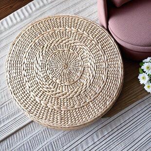 日式手工编织香蒲草坐垫蒲团飘窗榻榻米草编垫打坐垫茶道垫