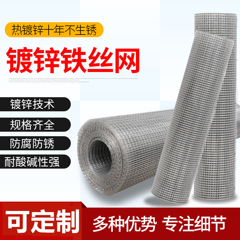 镀锌铁丝网养殖围栏网钢丝护栏网小孔防鼠网鸡鸭围栏网铁丝镀锌网
