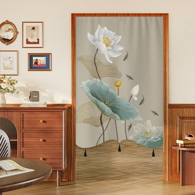 门帘2025新款高档卧室半帘遮挡帘中式隔断帘卫生间入户异形玄关帘