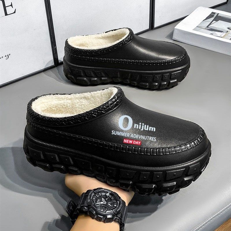 厚底棉鞋男女款冬季新款外穿增高室内防滑加绒保暖防水棉拖鞋女