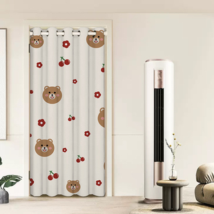 空调房挡风门帘房间卧室隔断帘推拉布帘家用客厅帘子加厚防漏风