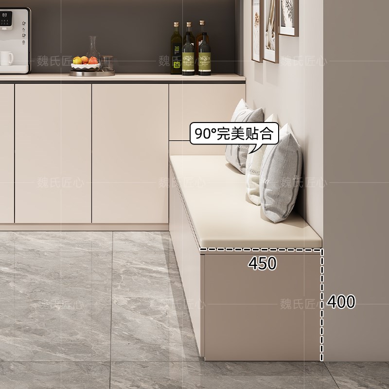 卡座餐边柜一体柜靠墙餐厅转角小户型餐桌客厅家用储物柜酒柜实木