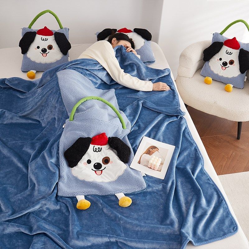 卡通手拎抱枕被子两用二合一学生宿舍办公室午睡折叠四季空调盖毯,居家布艺,抱枕被,淘宝优惠券,粉丝福利购,淘宝优惠卷