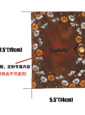 手工油画彩绘A6活页记事本手帐真皮牛皮复疯马皮古欧美V05-LHA6B