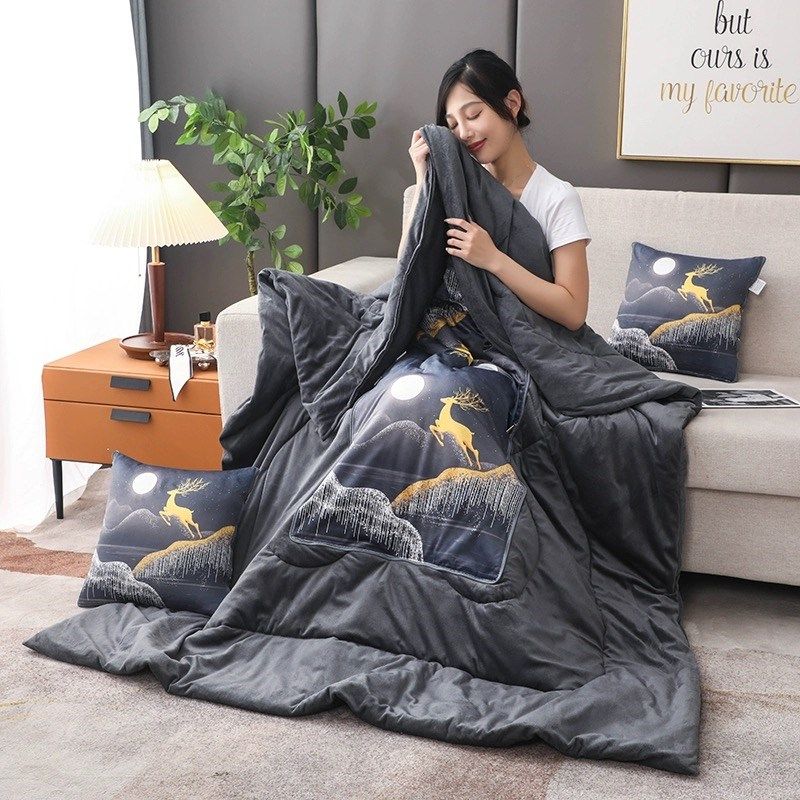 加厚水晶绒抱枕被子毯靠垫沙发汽车载午睡枕头多功能被折叠二合一,居家布艺,抱枕被,淘宝优惠券,粉丝福利购,淘宝优惠卷