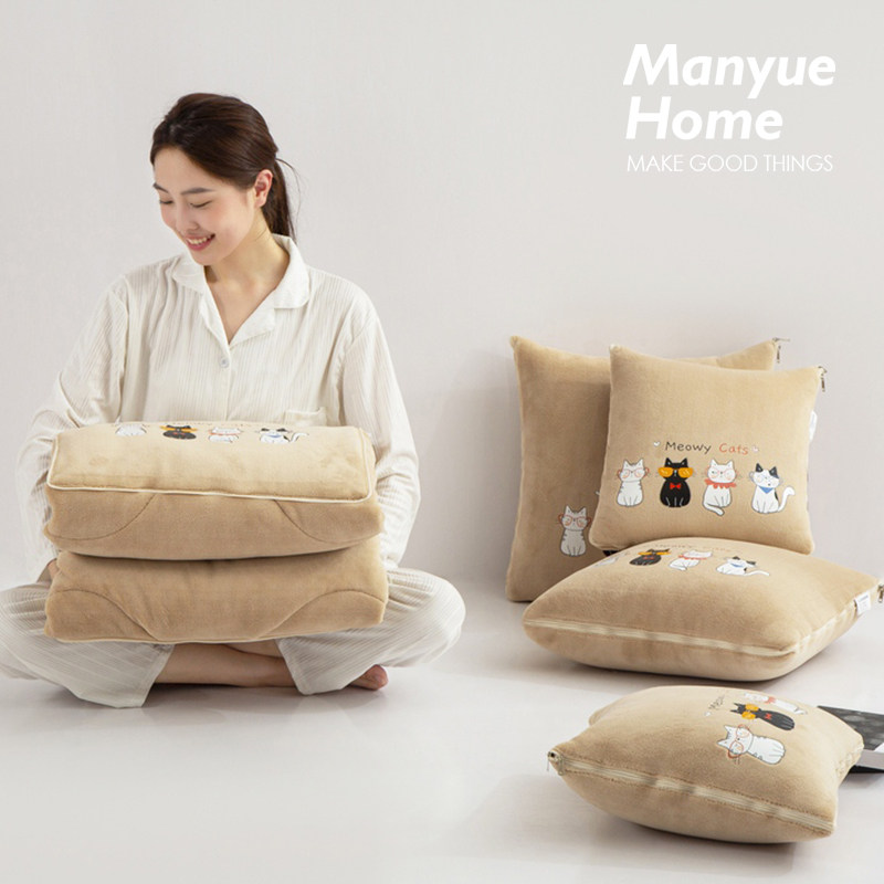 蔓越家 可爱ins卧室床上盖被多功能加厚抱枕被办公室沙发抱枕毯子,居家布艺,抱枕被,淘宝优惠券,粉丝福利购,淘宝优惠卷