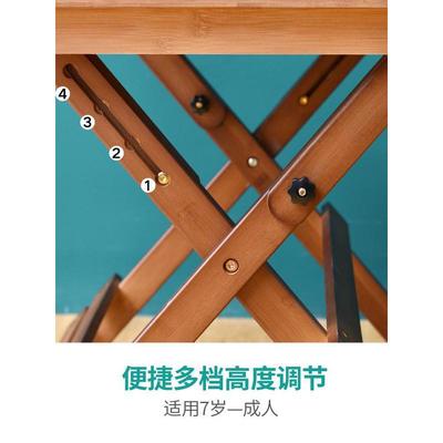 竹写字桌实木家用可折叠小学生书桌课桌儿童学习桌套装可升降桌椅