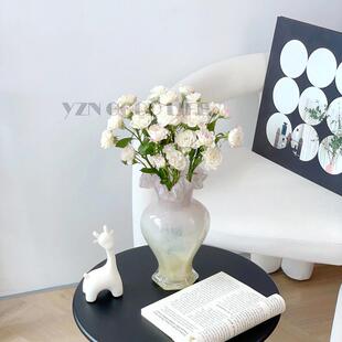 中古芬顿花瓶摆件水培鲜花插花装饰餐桌玻璃家居复古轻奢简约法式