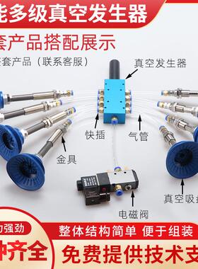 多级真空发生器大吸力VTM350集成式负压气动静音大流量工业发生器