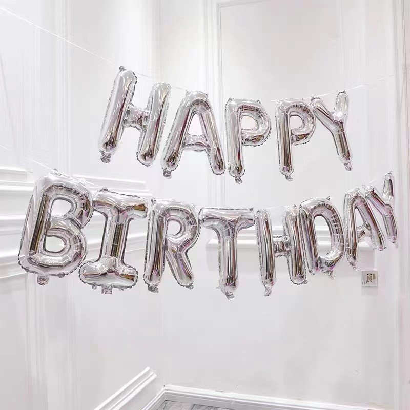 速发hy birthd生日生母气球可悬挂铝字气球膜日派对装饰英文气球