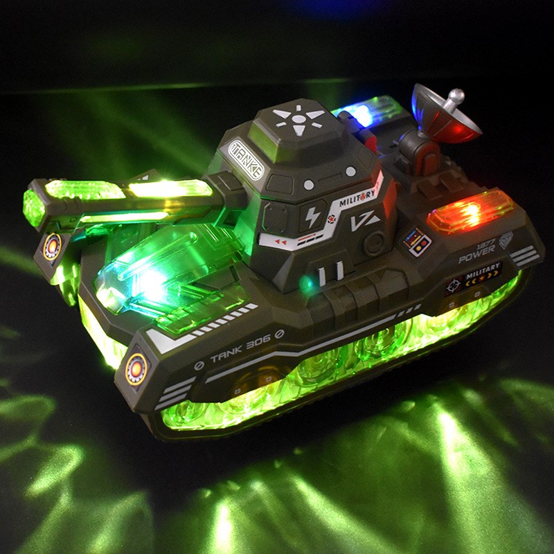 速发圣诞节儿童手提投动向坦克车三动电放自辆坦克宝宝炫酷战笼
