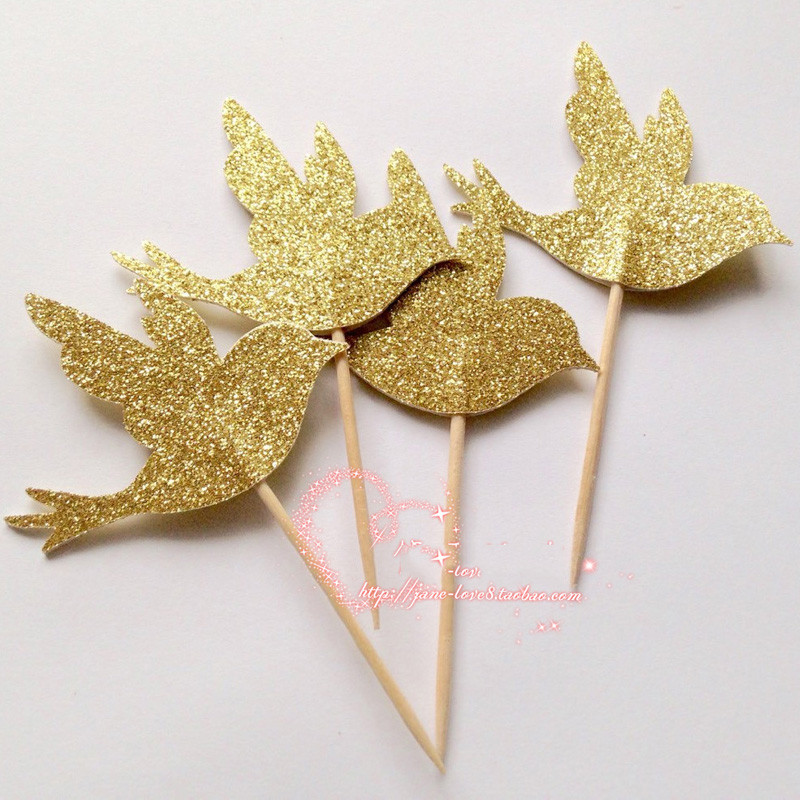 现货速发Birds cupcake cake pper pis  kids birthd pty favo