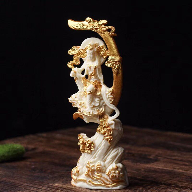速发果水月观音自在观音佛像净意中饰客厅玄关摆件禅瓶菩萨装式品