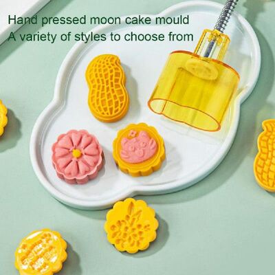 新品6 Style Rouknd Flower Mooncake Mold Set Moon Rabbit And
