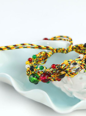 新品2024年太岁化手链手绳红绳龙年本命年编织Q绳五行手串五彩男