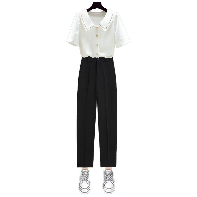 新品职业套装女小个子穿搭u夏装正式场合公务员幼师面试正装衬衫