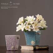 餐桌客厅插花器创意简约家居装 美式 饰 北欧陶瓷乡村l花瓶摆件 新品