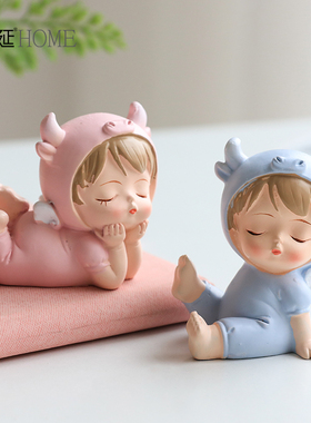 新品治愈系摆件少女心创意可爱家居办公桌上小Q装饰品房间桌面生