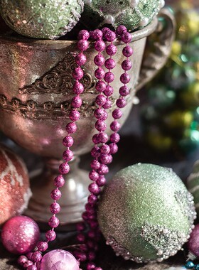 新品新品粉红绿圣诞树吊球装饰品挂件创意套餐Q圣诞节豪华场景氛