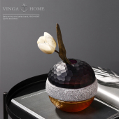 玻璃 北欧创意现代餐桌插花花器饰品摆设球形软装 新品 Vingahiome