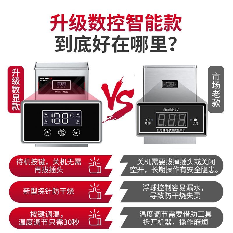 极速三鼎全自动电热开水器商用y烧水器开水机大容量多功能带过滤
