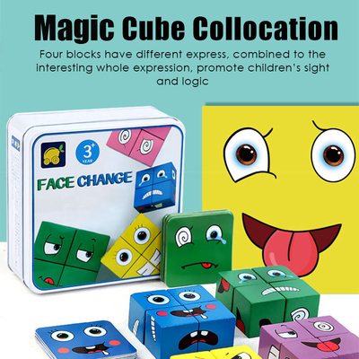 极速New Montessori E Puzzle Face Change Cube PBuilding Block