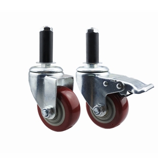 极速2寸3寸4寸圆管膨胀式精益管脚轮万K向轮工作台轮复合管线棒管