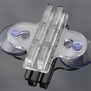 极速透明亚克力鱼缸隔板q夹子 水族箱鱼缸隔离夹10个24 玻璃吸盘