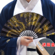 极速扇子男国风舞蹈扇复古大号折叠扇流苏道具扇随身汉Z服配饰古