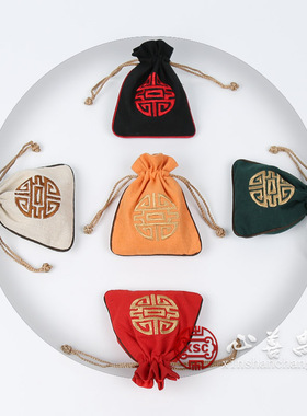 极速五色土摆f件刺绣锦囊精装家用陈设寄存随葬品装饰红黄黑绿白