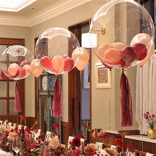 极速10Pcs 8-20 Transpuarent Bobo Bubble Balloon Helium I
