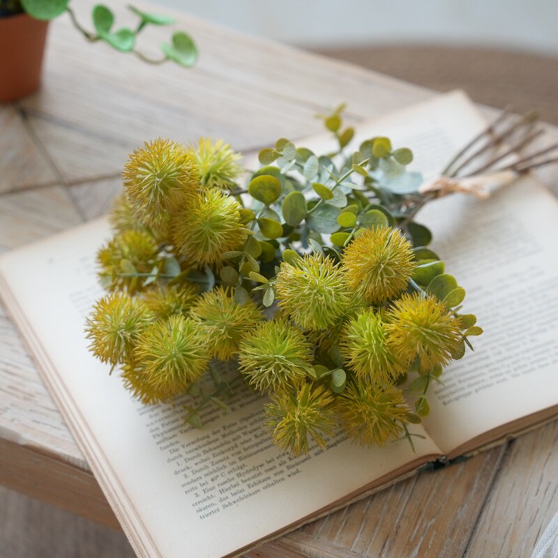新品仿真把束刺球葱球花蒲公英球仿真F绿植塑料花田园插花配饰装