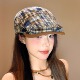 文艺复古格子时髦个性 设计联名款 气质潮搭反戴前进帽 法国 LVURT