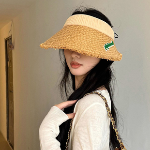 大檐拉菲草编空顶帽高颜值手工编织草帽女 设计联名款 LVURT 法国