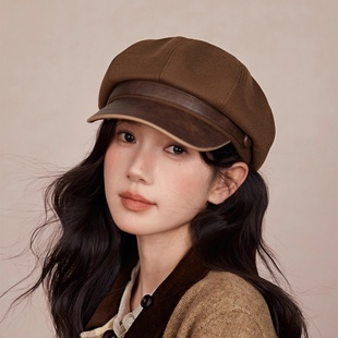 高品质复古毛呢时髦文艺感潮搭八角贝雷帽 设计联名款 LVURT 法国