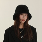 设计联名款 LVURT 法国 高品质兔毛保暖纯色素颜显脸小百搭渔夫帽