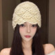 设计联名款 LVURT 法国 高品质手工钩花包头帽羊绒针织百搭冷帽女
