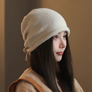 时尚 设计联名款 抽绳文艺卷边保暖护耳潮搭针织包头帽 法国 LVURT