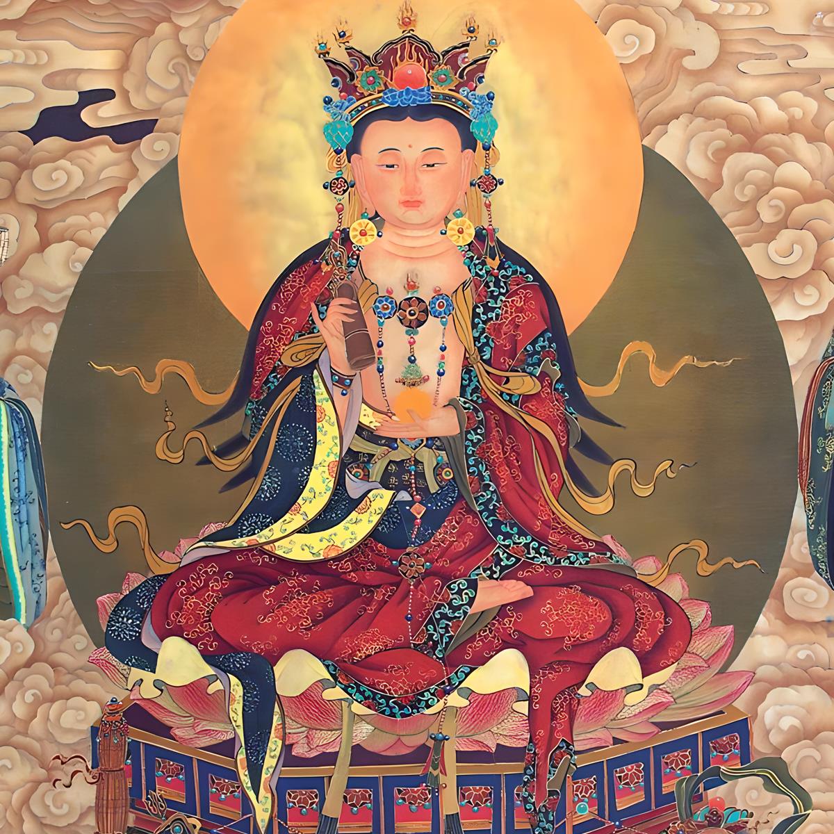 新品慈航真人结缘画像道家神像挂画客厅装饰家用供奉丝绸仿古卷轴
