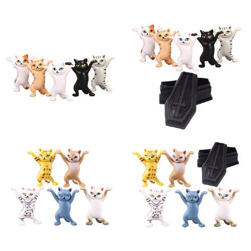极速Enchanting Cat Pen Holder Coffin Cat Figures Intere.stin