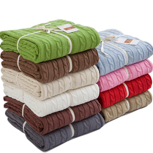 极速复古墨绿针织l毯子床尾毯ins风北欧沙发装饰毯小毯子薄毯午睡