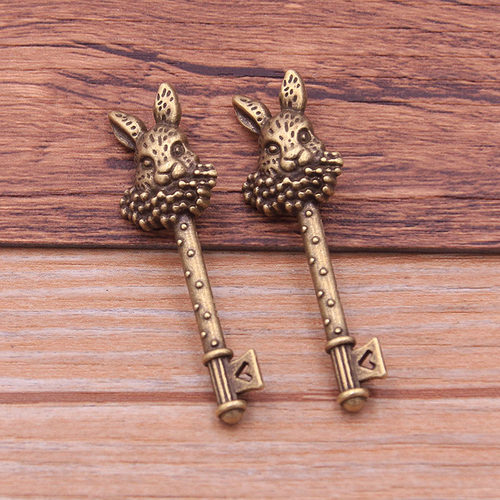 极速5Pcs 15X50mm 2022 New Two ColDor Metal Zinc Alloy Rabbit