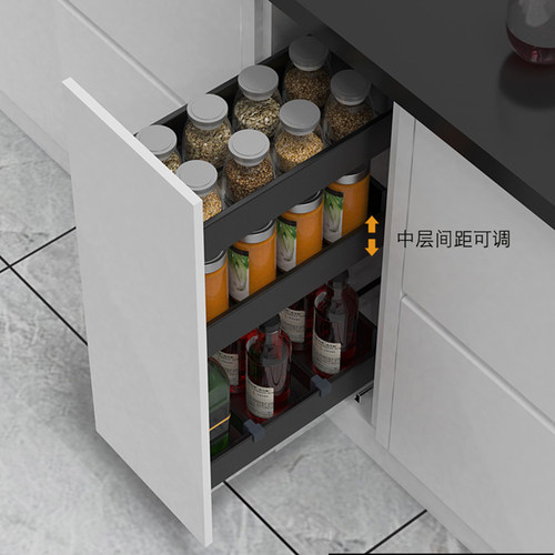 新品浅拉篮3e00深调味篮200窄小橱柜拉拦250调味拉蓝350厨房抽屉