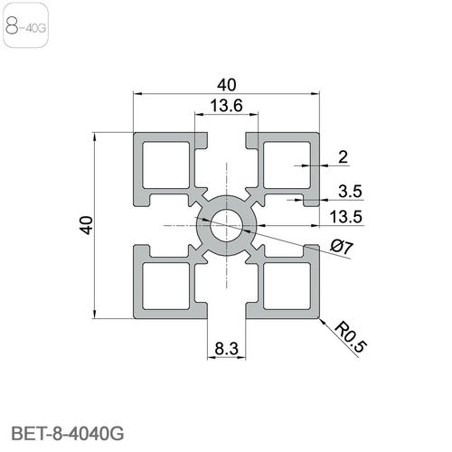 新品铝合金型材40*40G铝型材工业铝型材铝管O支架自动化设备机箱