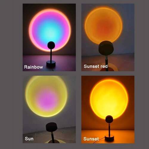 极速NEW Remote Contorol RGB Sunset Projection Lamp Rainbow A