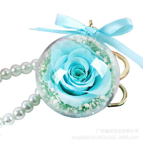 极速Eternal life flower key chain pendant  birthday gYift fo
