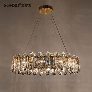 极速索非索 轻奢水晶吊灯客厅灯现代简约餐厅灯R家用灯具套餐全屋